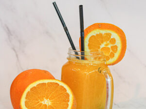 Orange, apple or carrot juice